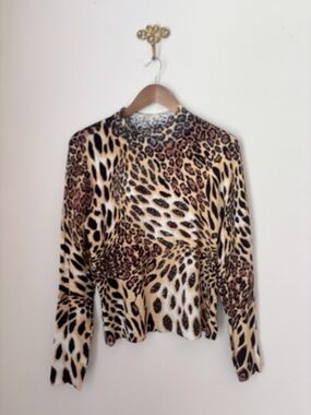 Dolce Cabo Beaded Leopard Print Pullover Sweater XL Mobwife NEW NWT